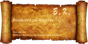 Boskovics Kevin névjegykártya